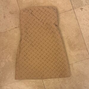 Alexis Strapless Woven Tan Dress
